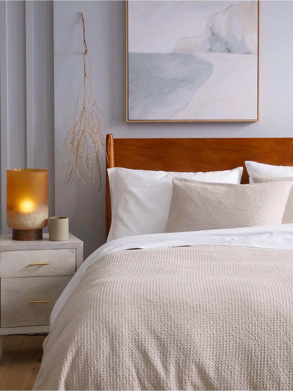 Quince Organic Luxe Honeycomb Duvet Cover Set Full/Queen | Sand | Cotton